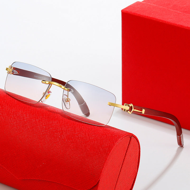 Women's fashionable semi-rimless sunglasses with luxurious metal and plastic frame Stornfield