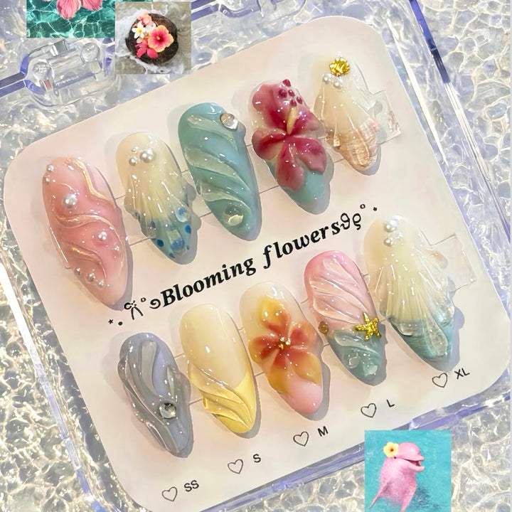 Vibrant Artistic Press-On Nail Set