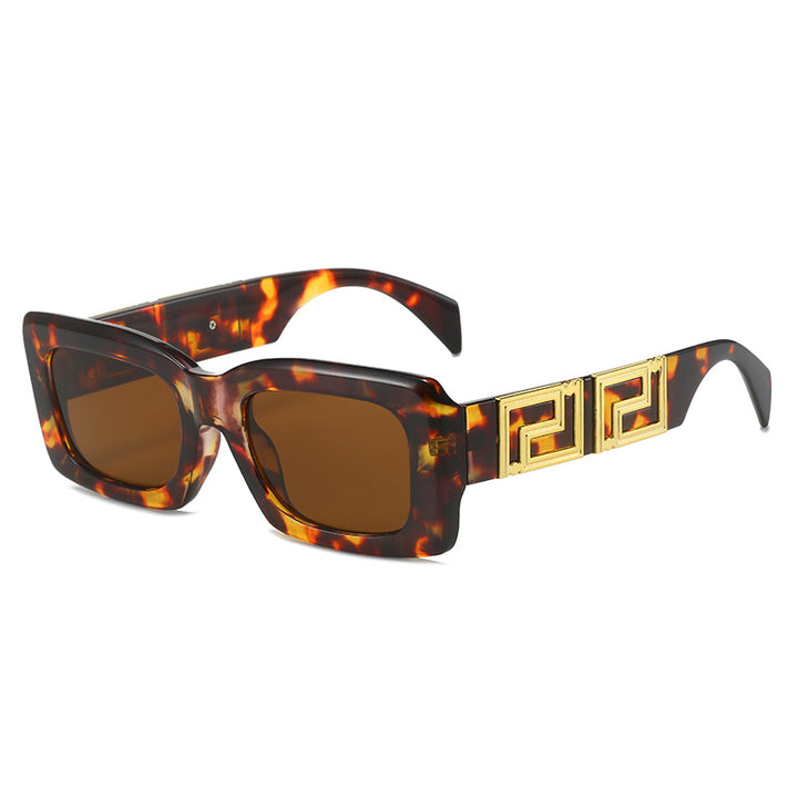 Women elegant square sunglasses with luxurious gold accent Stornfield