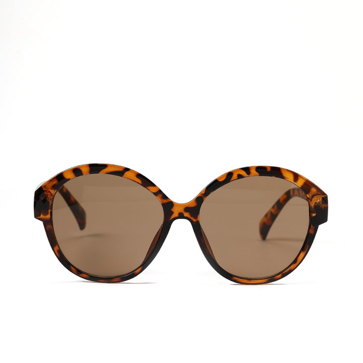Women's round fashionable sunglasses with striking leopard pattern Stornfield