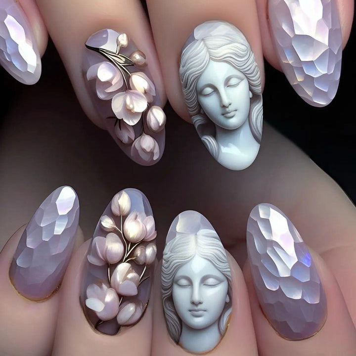 Artificial nails with botanical and artistic designs Stornfield