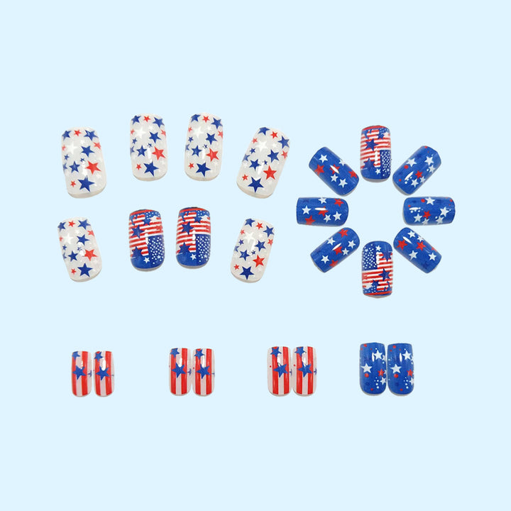 Artificial nails with patriotic star design Stornfield