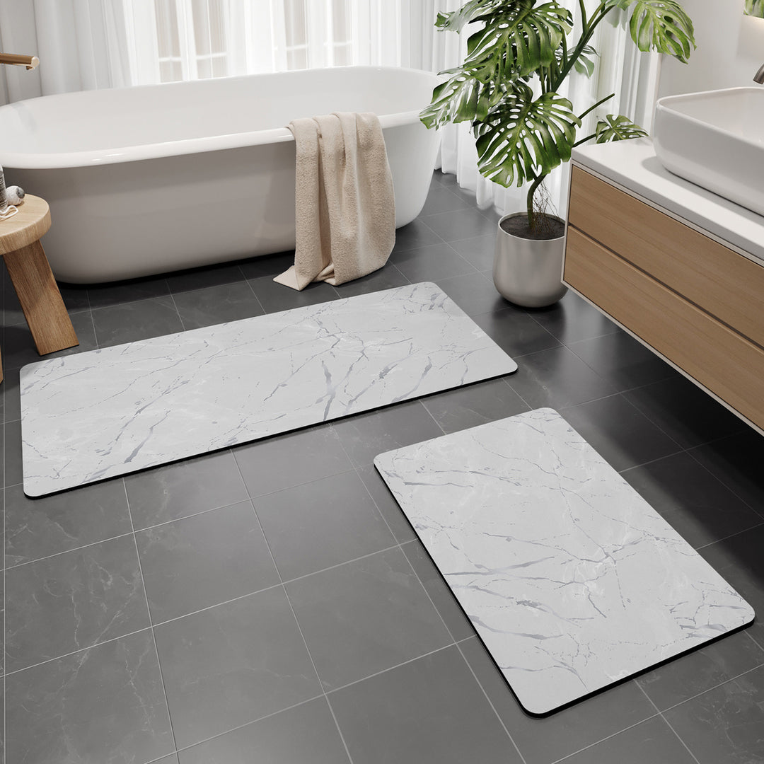 Luxurious Marble Pattern Bath Mat Set