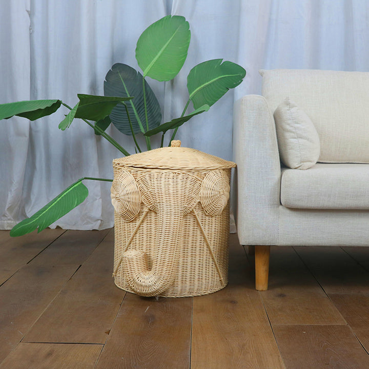 Whimsical Elephant-Themed Woven Storage Bin Stornfield