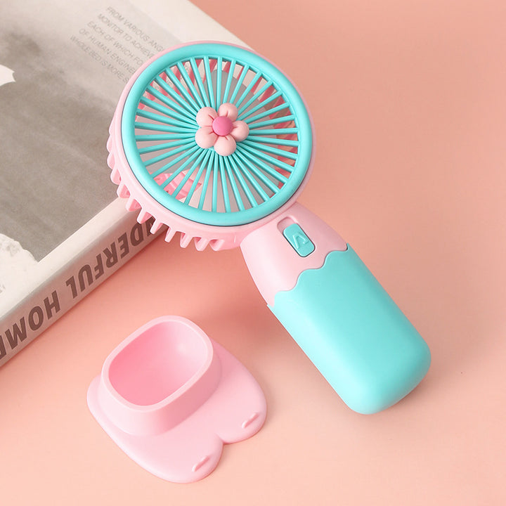 Women Portable Hand Fan with Floral Design Stornfield