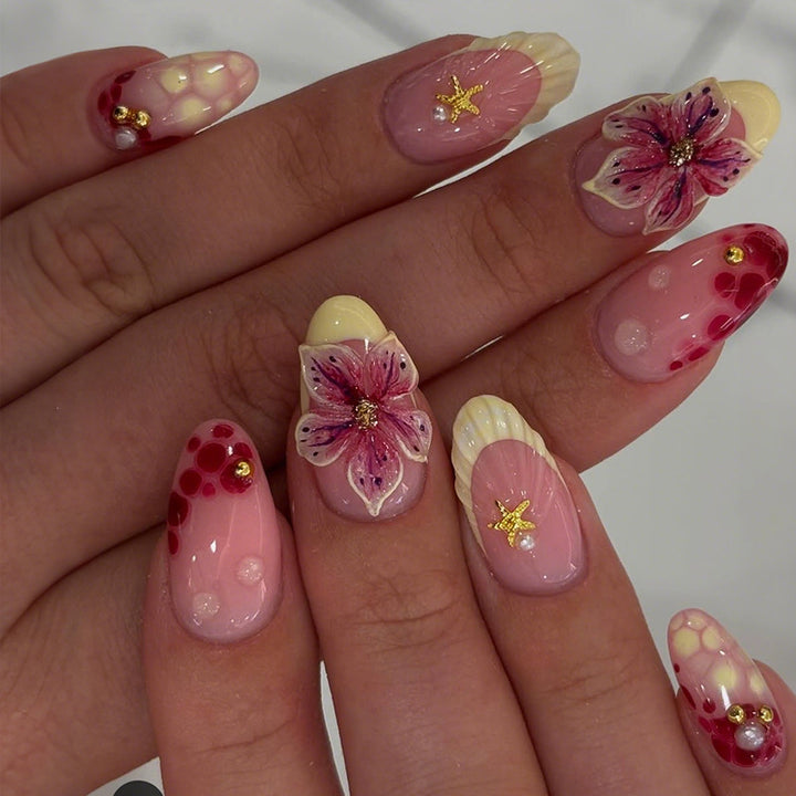 3D Floral Press-On Nail Art Set Stornfield