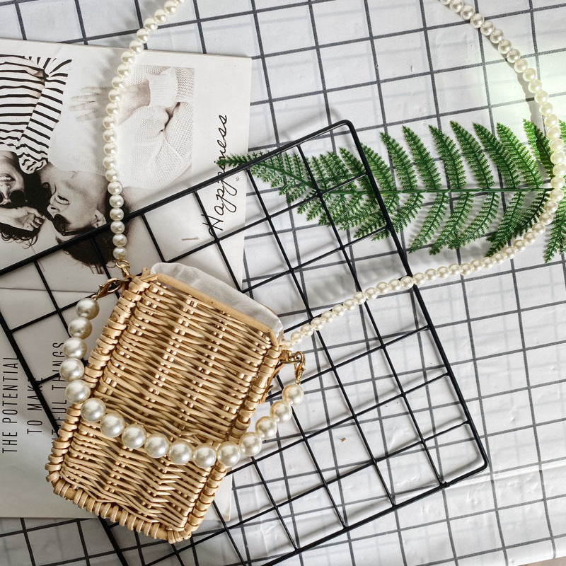 Women's Pearl Necklace Basket Bag Stornfield