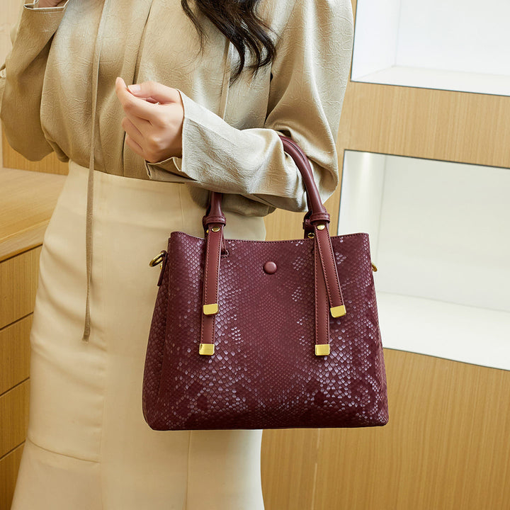 Textured Faux Leather Handbag