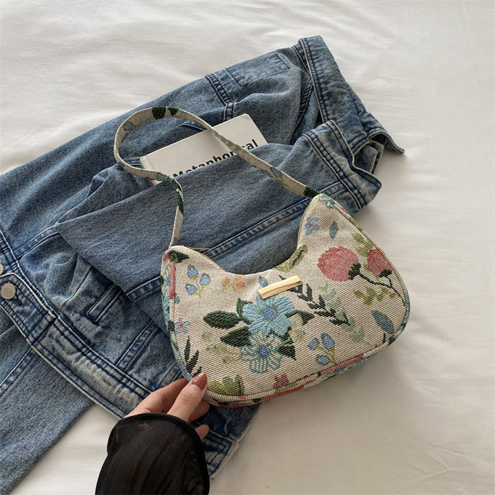 Floral Embroidered Shoulder Bag