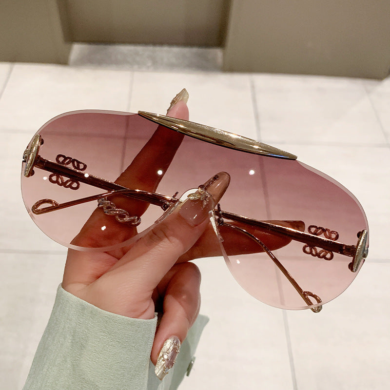 Women elegant oversized sunglasses with stylish transparent frame Stornfield
