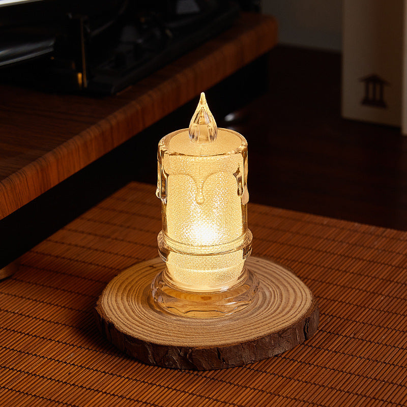 Decorative LED real wax candle in crystal look Stornfield