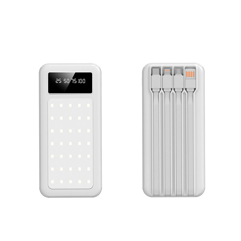 Portable power bank with digital power display and integrated cable system Stornfield