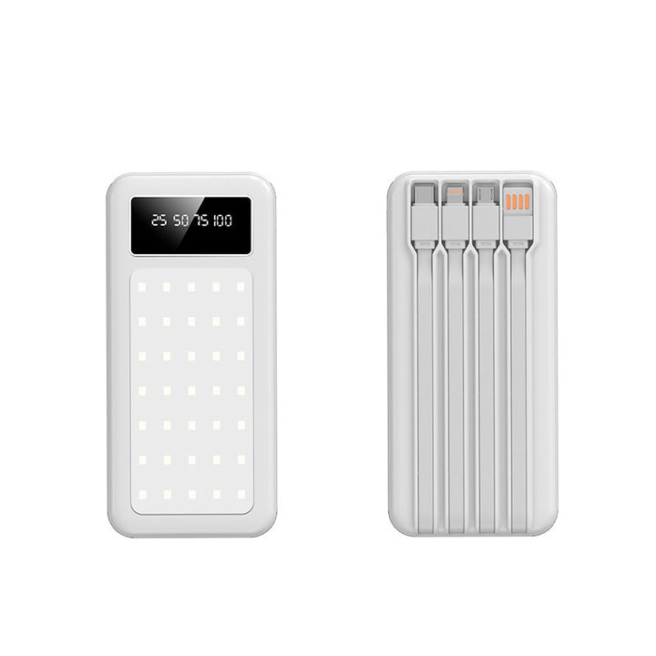 Portable power bank with digital power display and integrated cable system Stornfield