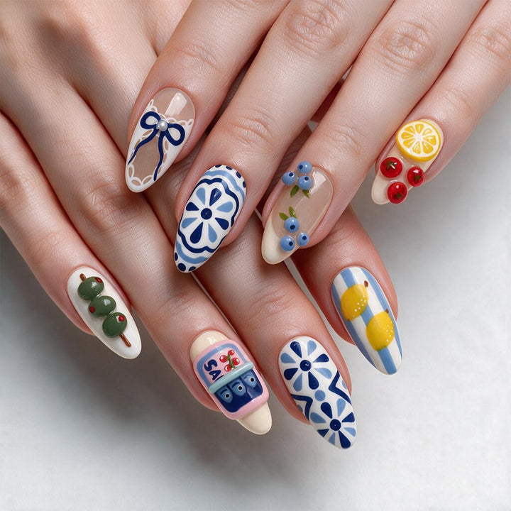Artistic acrylic nails with unique designs Stornfield
