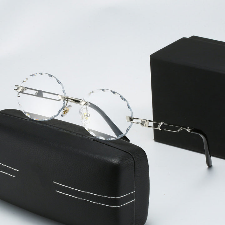 Ladies round sunglasses with unique wave design and high-quality metal frame Stornfield