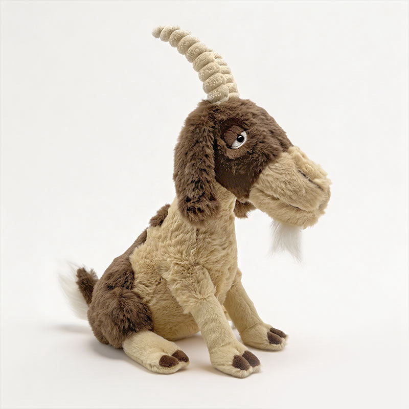 Plush Realistic Horned Mountain Goat Stuffed Animal with Soft Fur Stornfield