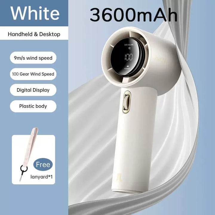 Unisex one-size rechargeable wireless portable hair dryer with digital display, multiple speed wind control and travel lanyard Stornfield