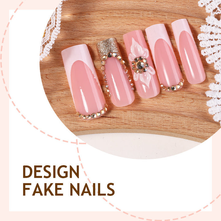 Nail Art Set with elegant glitter and flower pattern Stornfield