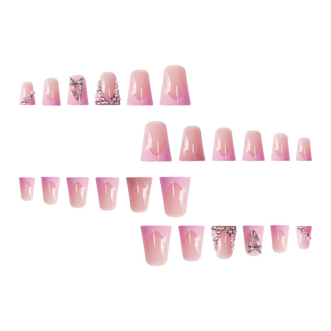 Elegant Floral Rhinestone Press-On Nails Stornfield