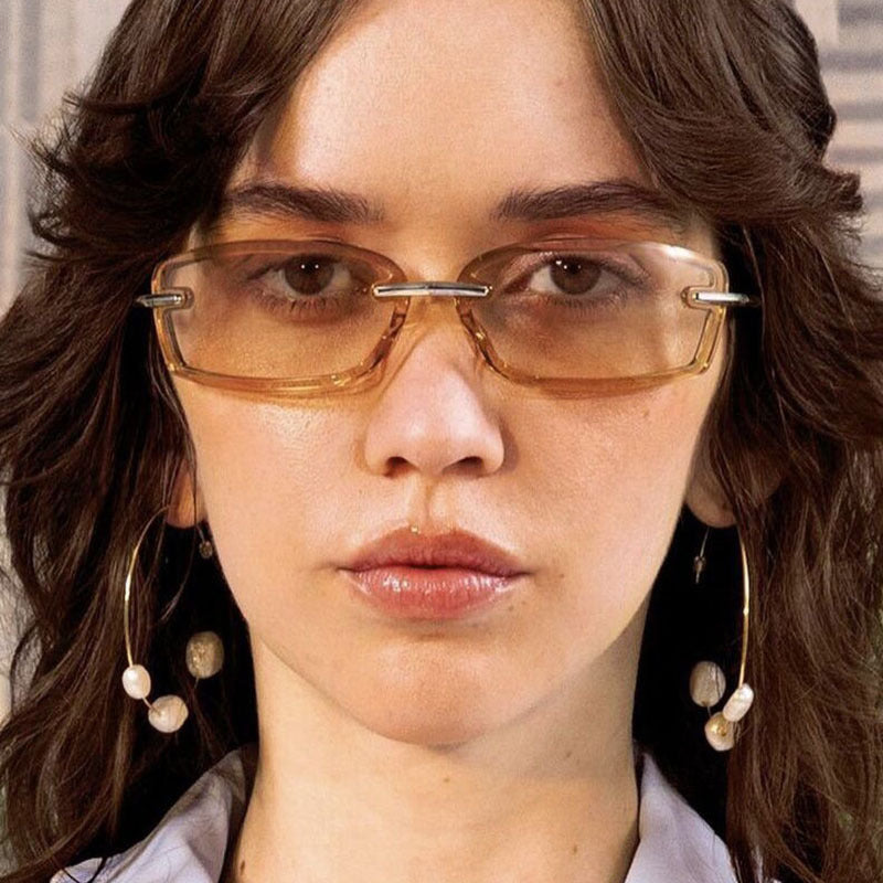 Women's fashionable sunglasses in futuristic design and transparent frame Stornfield