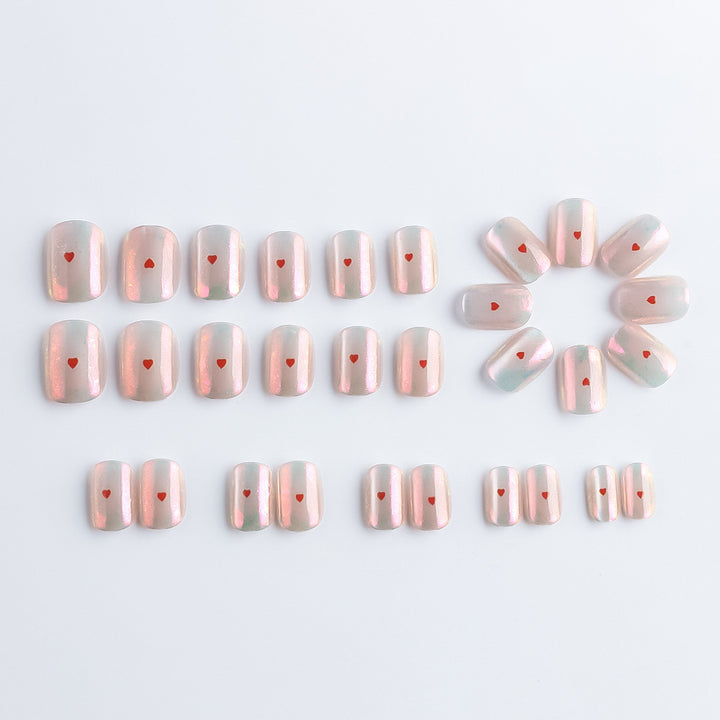 Heart-Embellished Gel Nail Art Stornfield