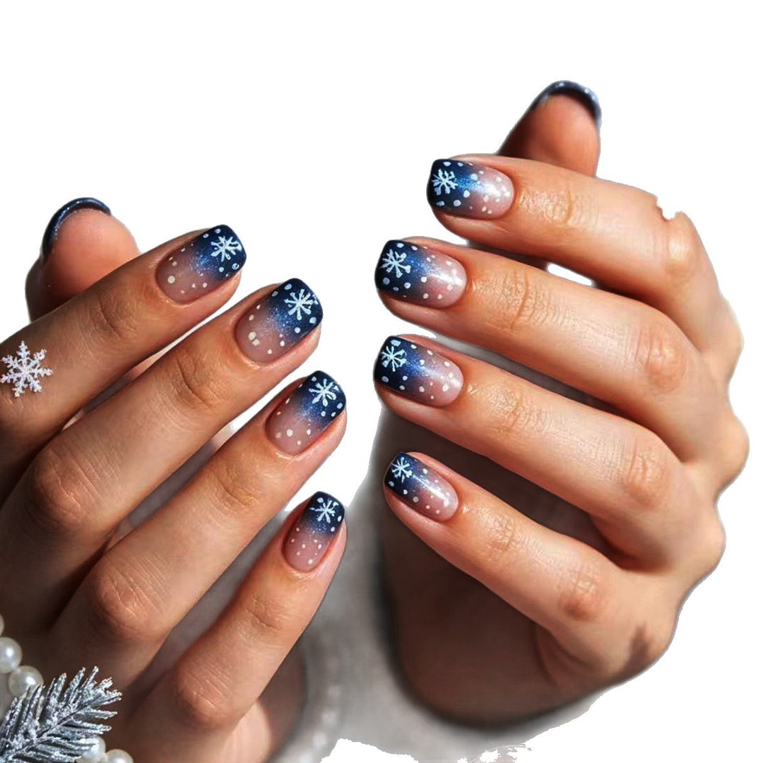 Artificial nails with winter snow crystal design Stornfield