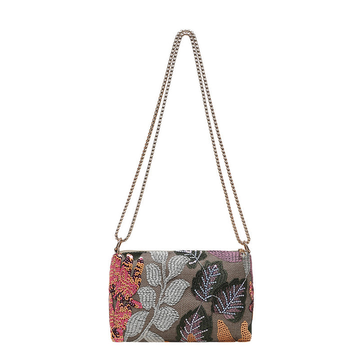 Floral Sequin Clutch Bag