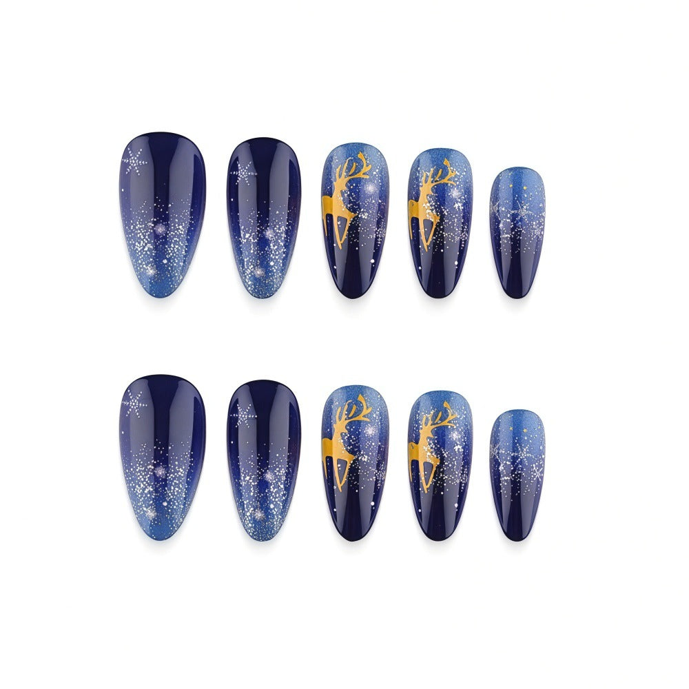 Artificial Nails in Elegant Winter Design with Sparkling Accents Stornfield