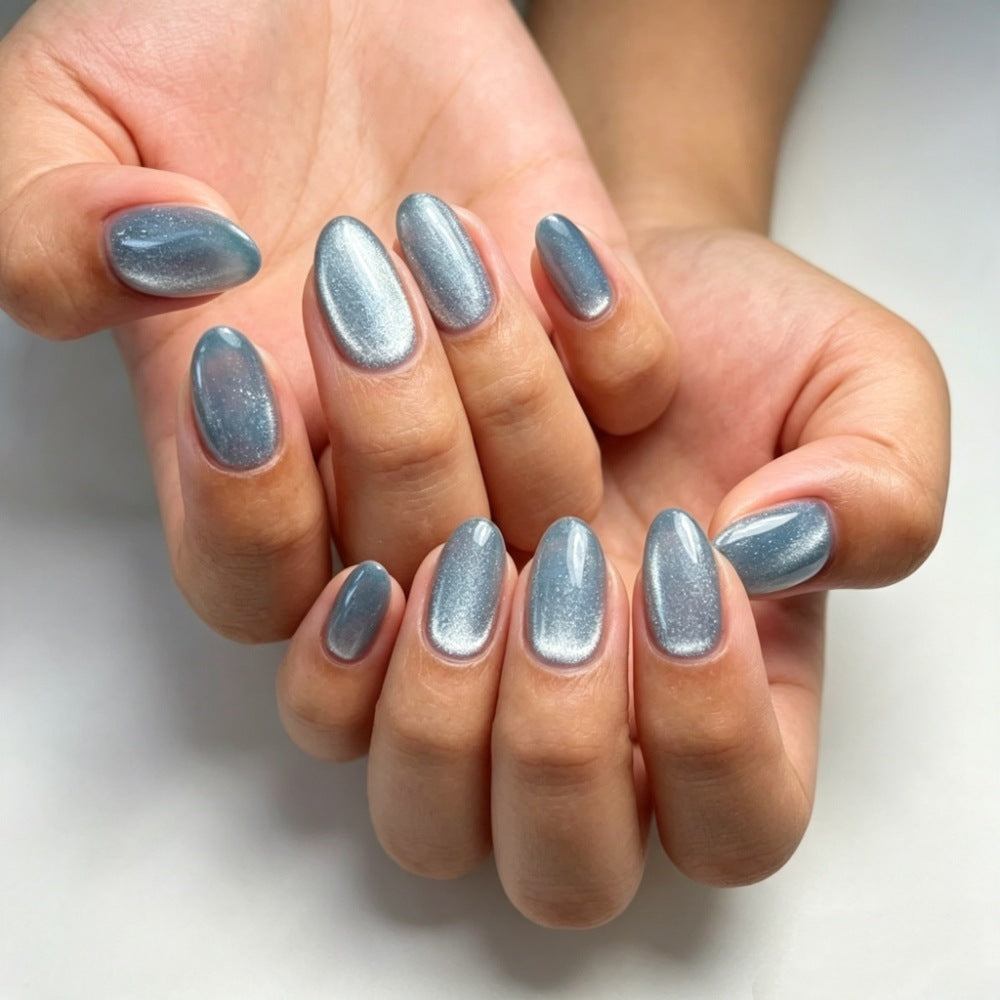 Artificial nails with shimmering metallic finish Stornfield
