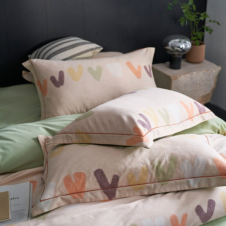 Luxury Cotton Sateen Geometric Duvet Cover Set with Pillowcases