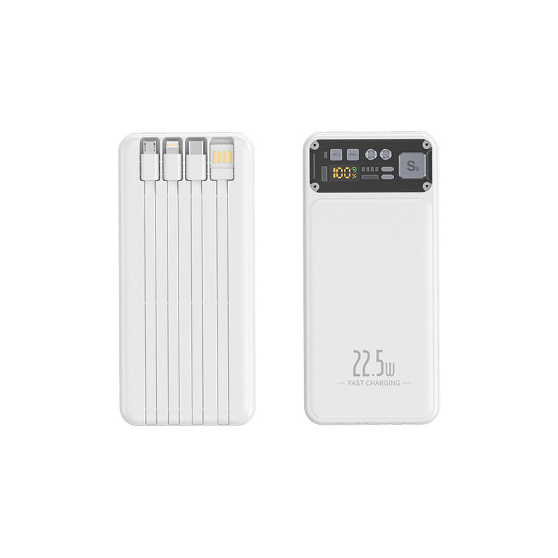 Power bank with integrated cable system and digital charging display Stornfield