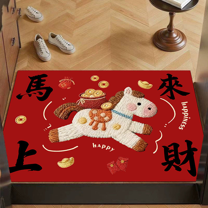 Cartoon Horse-Themed Area Mat