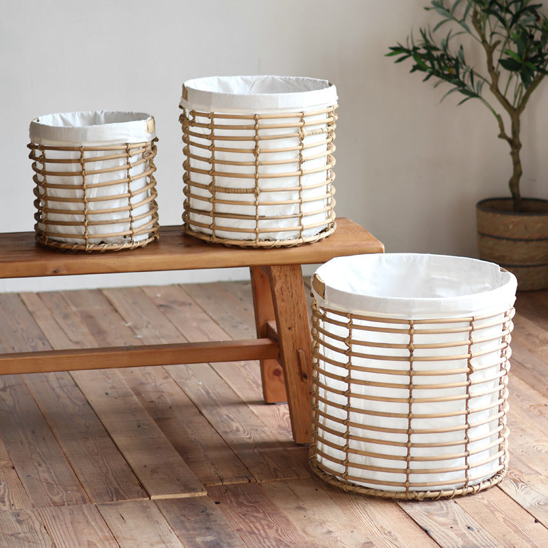 Decorative storage basket with fabric lining Stornfield