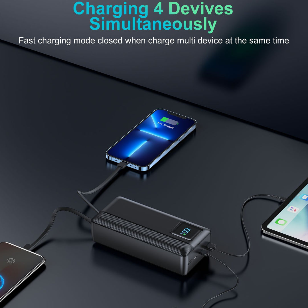 Powerbank with Integrated Charging Cables and Digital Display Stornfield