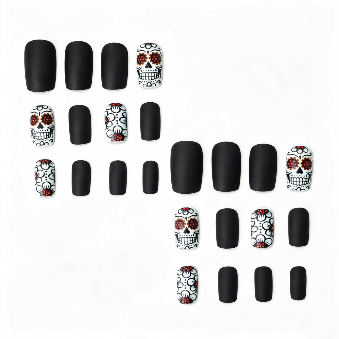 Artistic Skull and Floral Nail Art Kit