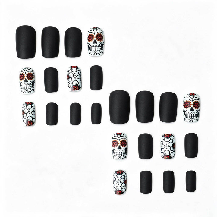 Artistic Skull and Floral Nail Art Kit