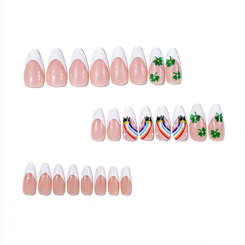 Themed Rainbow and Shamrock Nail Art Stornfield
