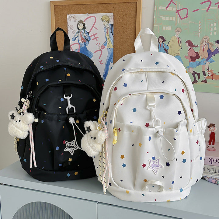 Backpack with Colorful Star Pattern and Versatile Compartments Stornfield