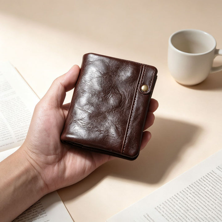 RFID-Blocking Leather Card Wallet