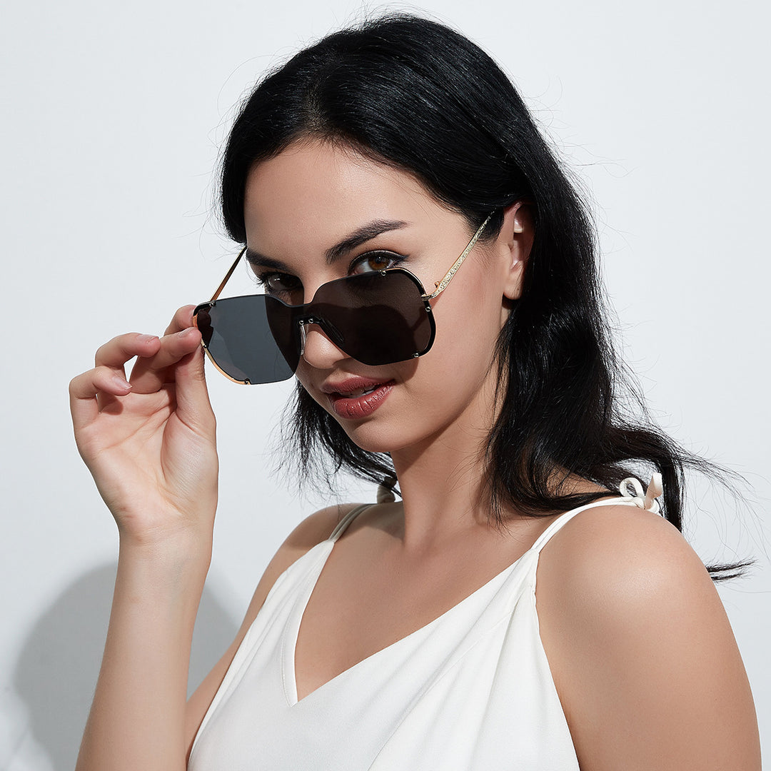 Women large stylish sun protection glasses Stornfield
