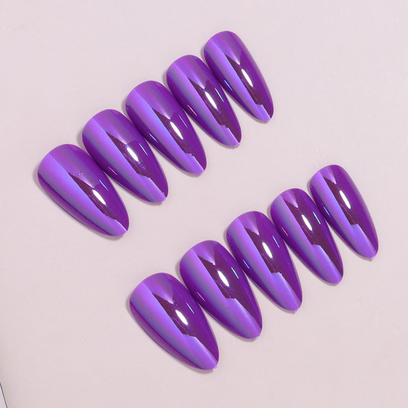 Glossy Press-On Nails Set with Iridescent Finish Stornfield