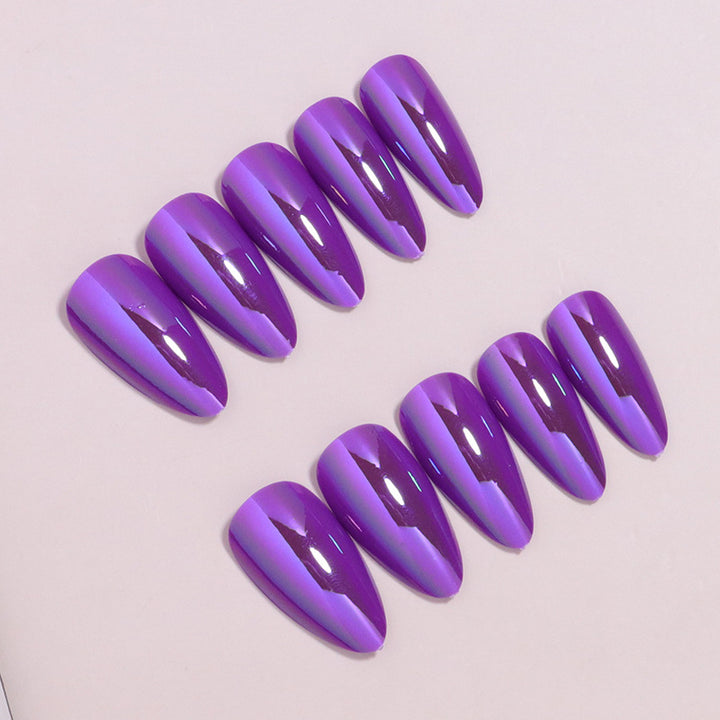 Glossy Press-On Nails Set with Iridescent Finish Stornfield