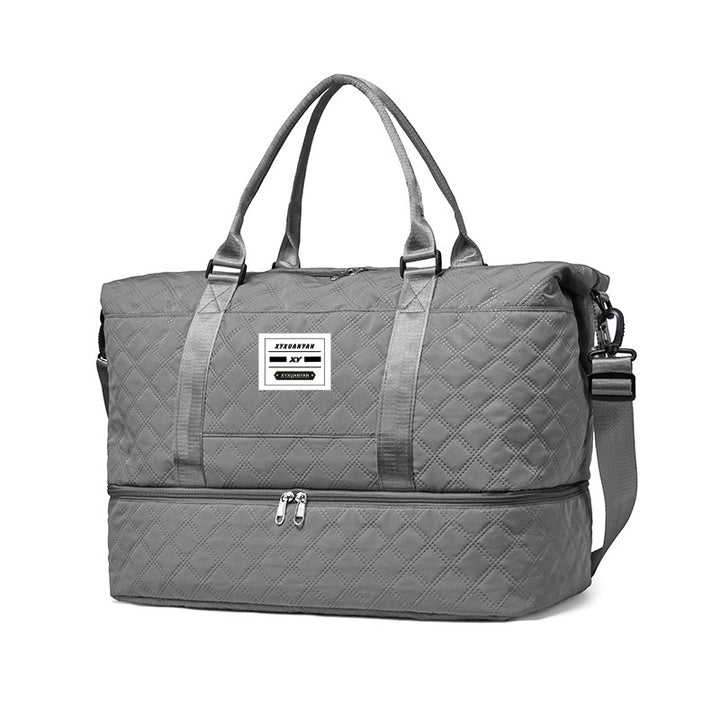 Multi-Pocket Quilted Travel Duffel Bag