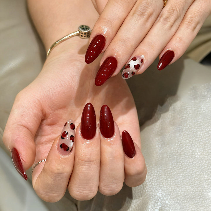 Artistic Red Press-On Nail Tips Stornfield