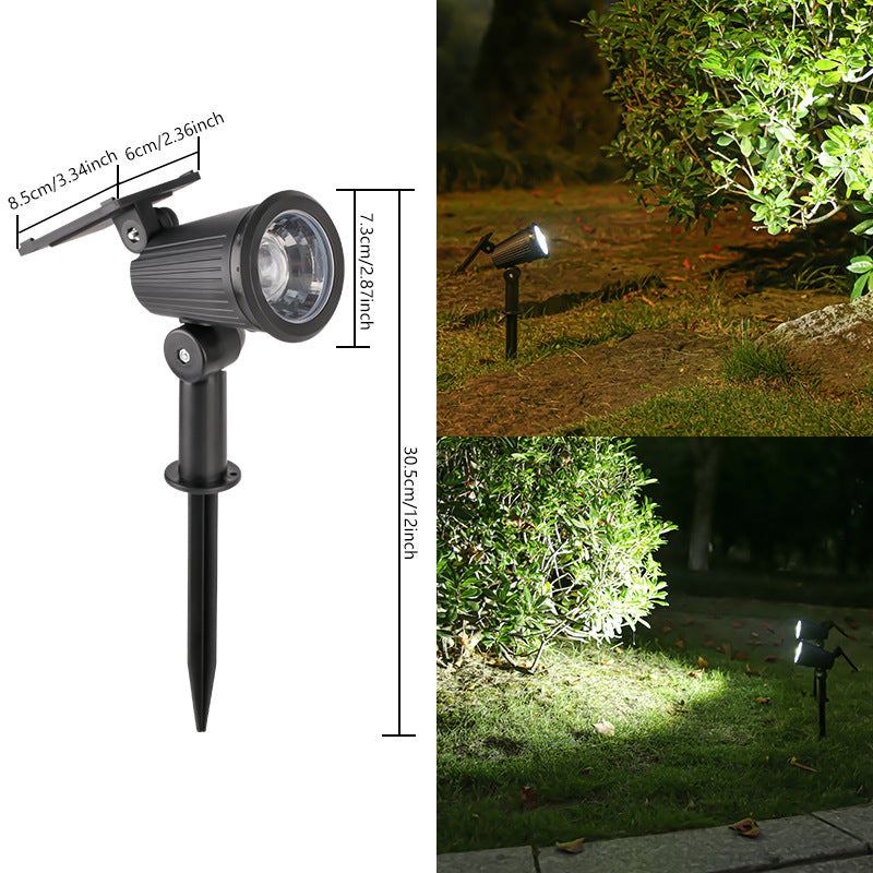 Solar-Powered Adjustable Garden Spotlight With Swivel Stake Stornfield