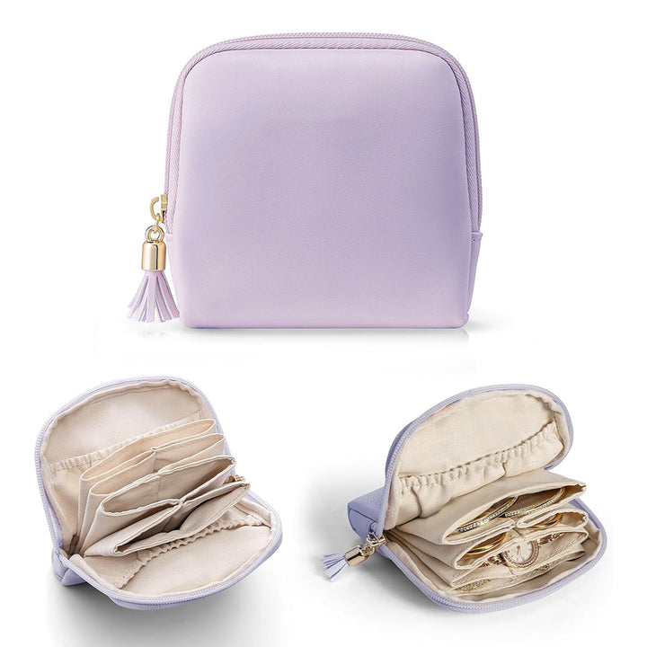 Cosmetic organizer with structured interior and elegant tassel Stornfield