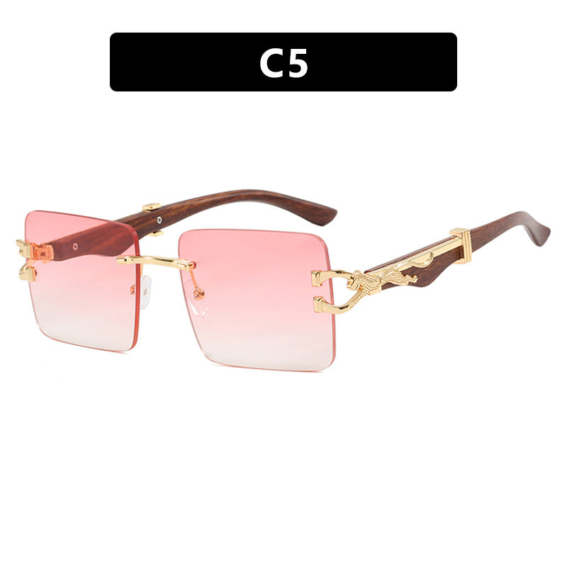 Ladies elegant square sunglasses with high-quality wooden frame Stornfield