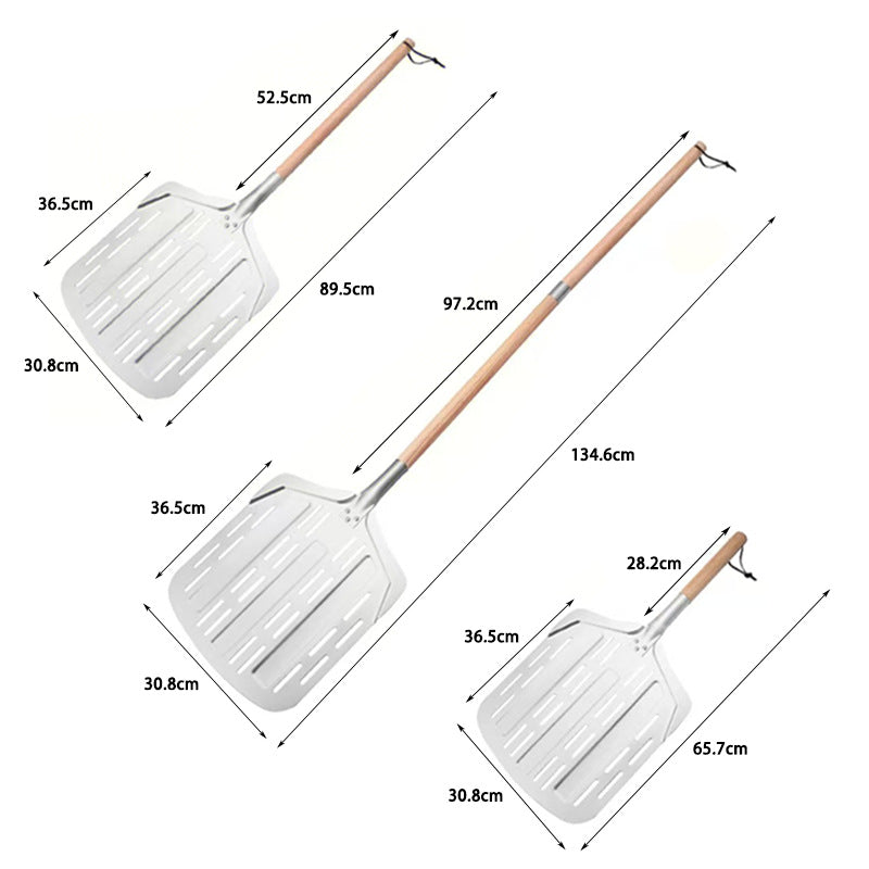perforated aluminum pizza peel with detachable hardwood handle Stornfield