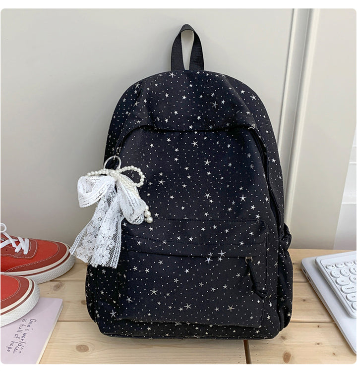Stylish Star-Print Casual School Backpack Stornfield