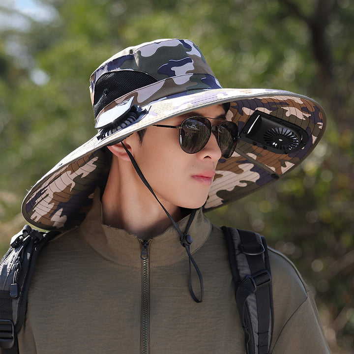 wide-brimmed outdoor sun hat with UV protection, breathable mesh, and adjustable chin strap Stornfield